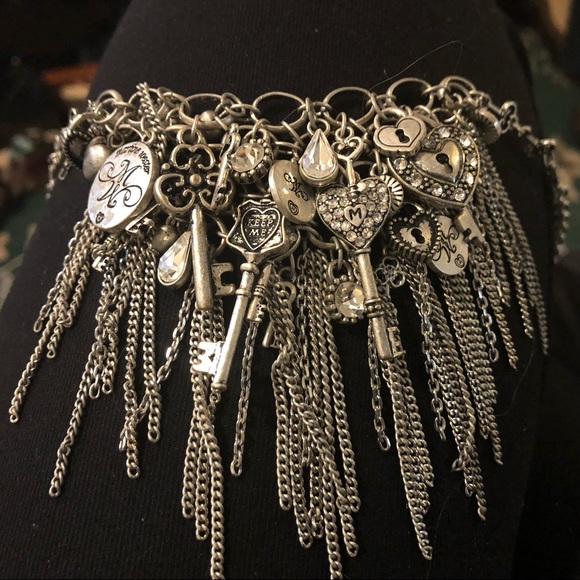 Martine Webster silver key heart lock charm necklace - Picture 2 of 10